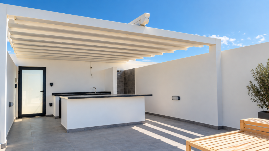 Private roof terrace with outdoor kitchen at Rose B10, North Cyprus